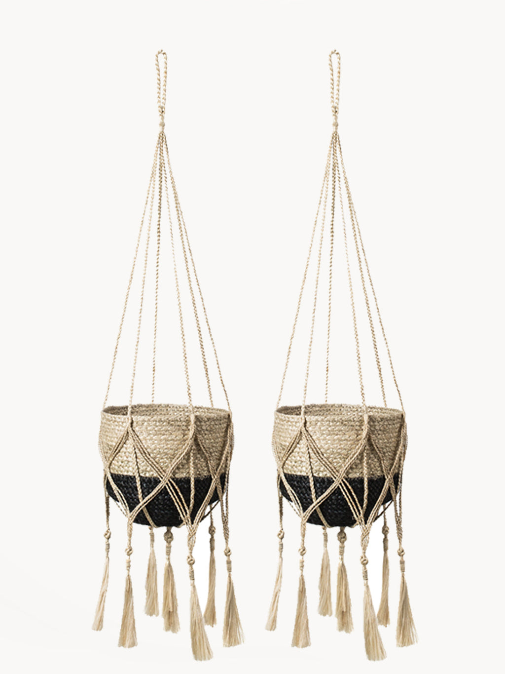 Boho Jute Plant Hanger – Handmade Macrame Style Wall Hanging for Indoor Plants