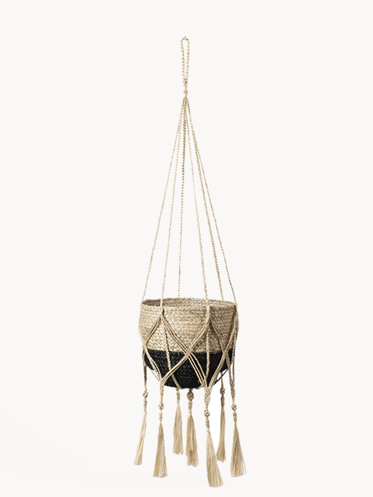 Boho Jute Plant Hanger – Handmade Macrame Style Wall Hanging for Indoor Plants