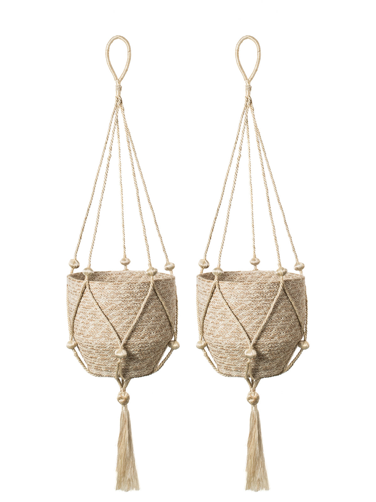 Boho Jute Plant Hanger Nadu – Handmade Macrame Style Hanging Planter for Indoor Plants