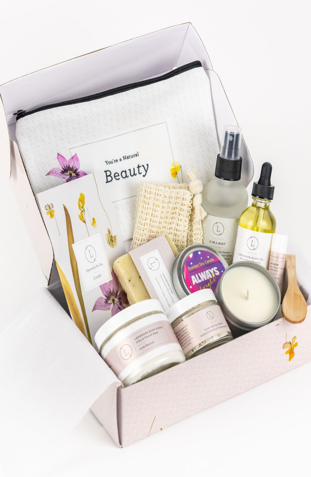 Lavender Spa Gift Box – Natural Bath & Body Self-Care Set for Women