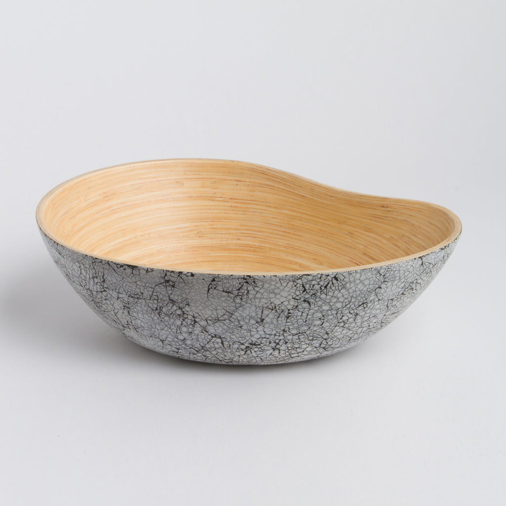 Bamboo Serving Bowl – Handmade Mango Shape Decorative Bowl for Kitchen & Dining
