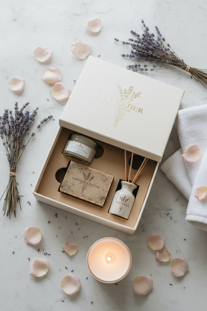 Lavender Spa Gift Box lifestyle