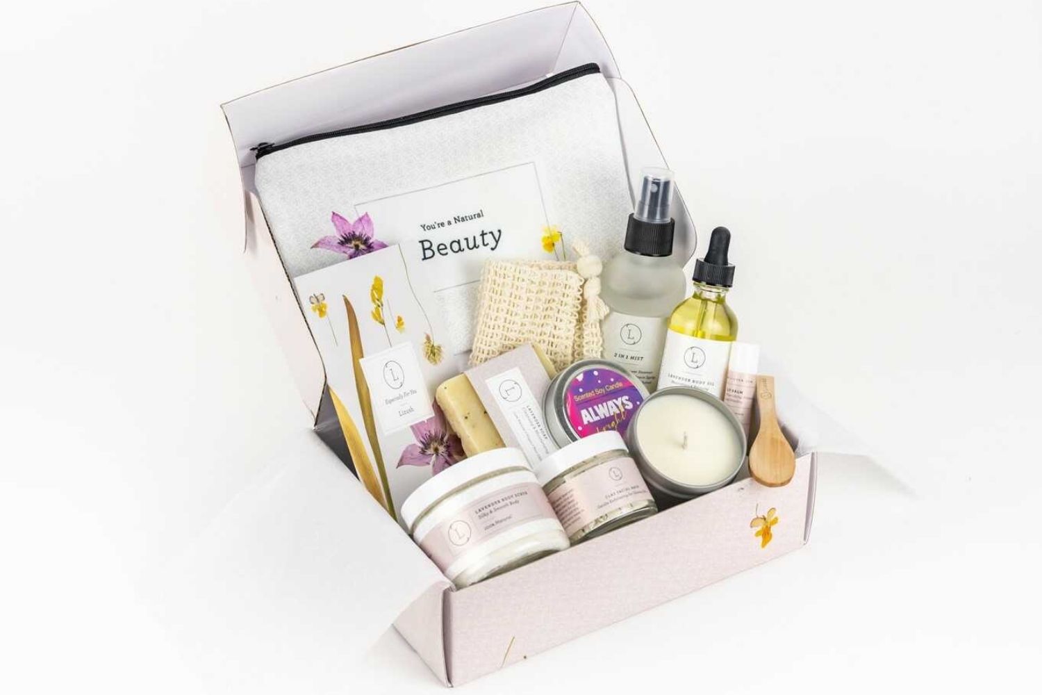 Lavender Spa Gift Box – Natural Bath & Body Self-Care Set for Women