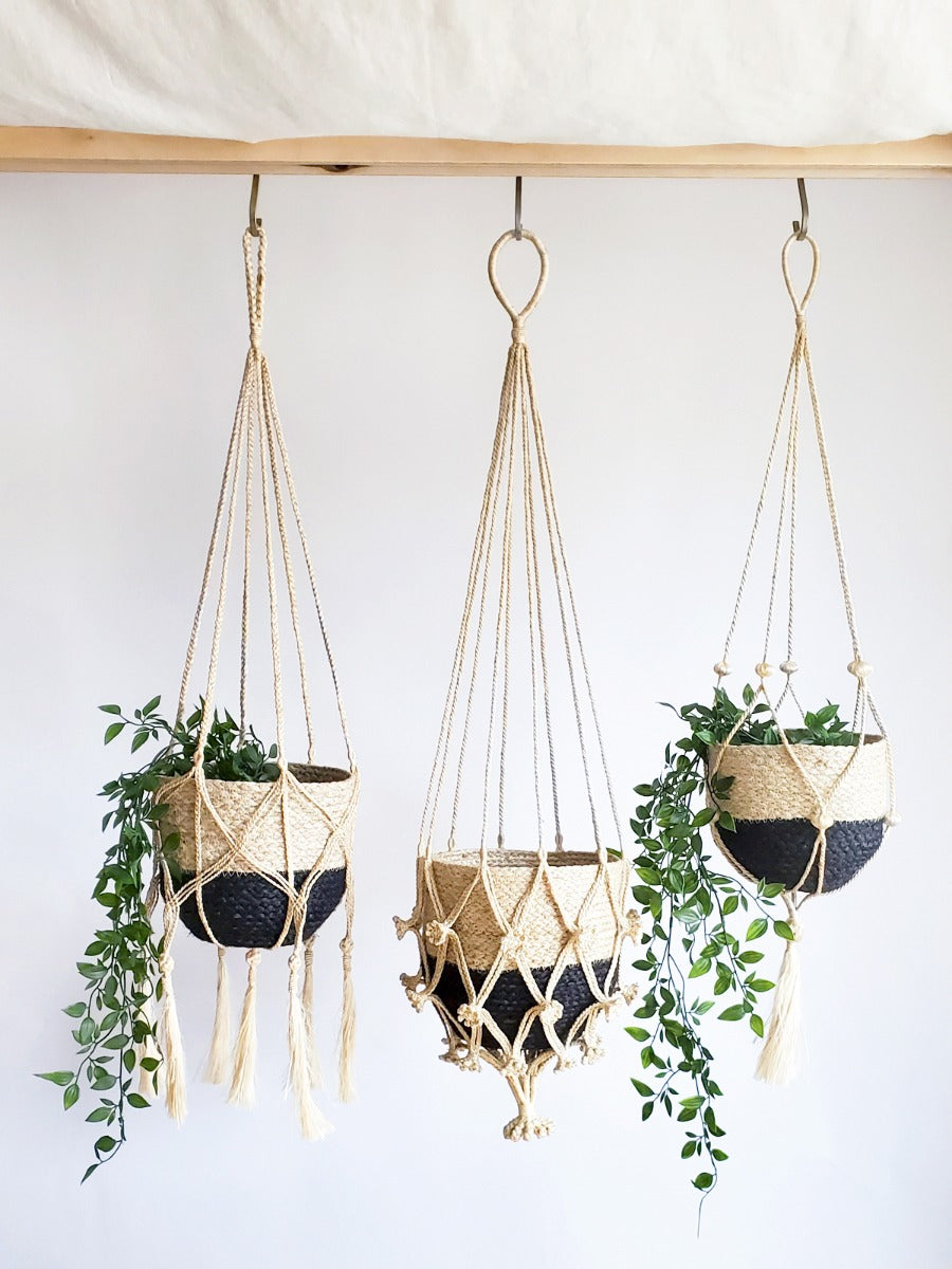 Boho Jute Plant Hanger Nadu – Handmade Macrame Style Hanging Planter for Indoor Plants